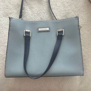 Calvin Klein Gray and Navy Shoulder Bag